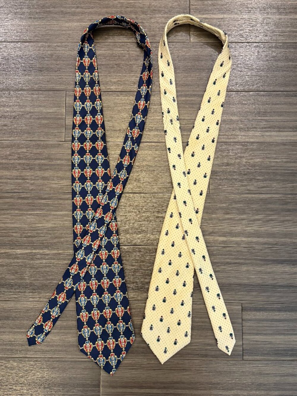 Vintage Christian Dior Geometric Silk Neck Tie Bundle 2 Designer Italy Canada